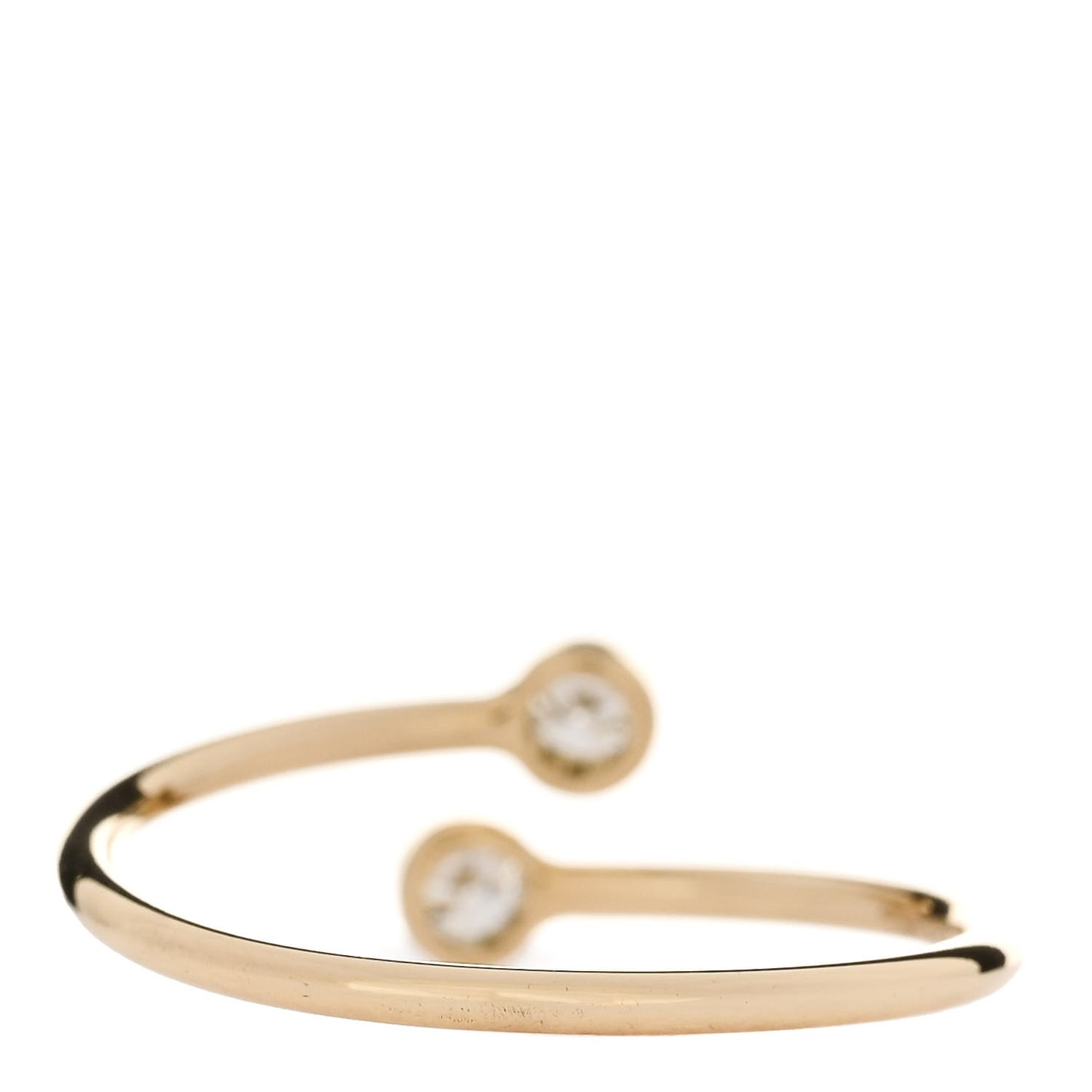 18K Yellow Gold Diamond Elsa Peretti Hoop Ring 50 5.5