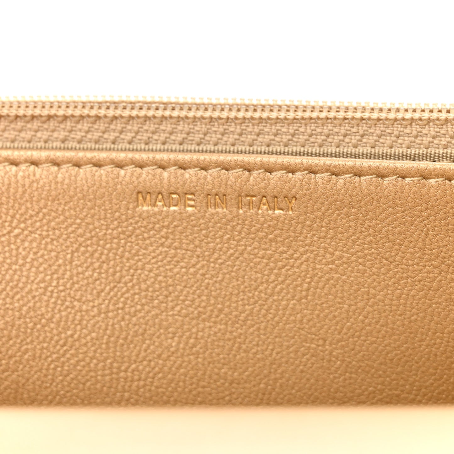 Metallic Goatskin Quilted Chanel 19 Wallet On Chain WOC Gold
