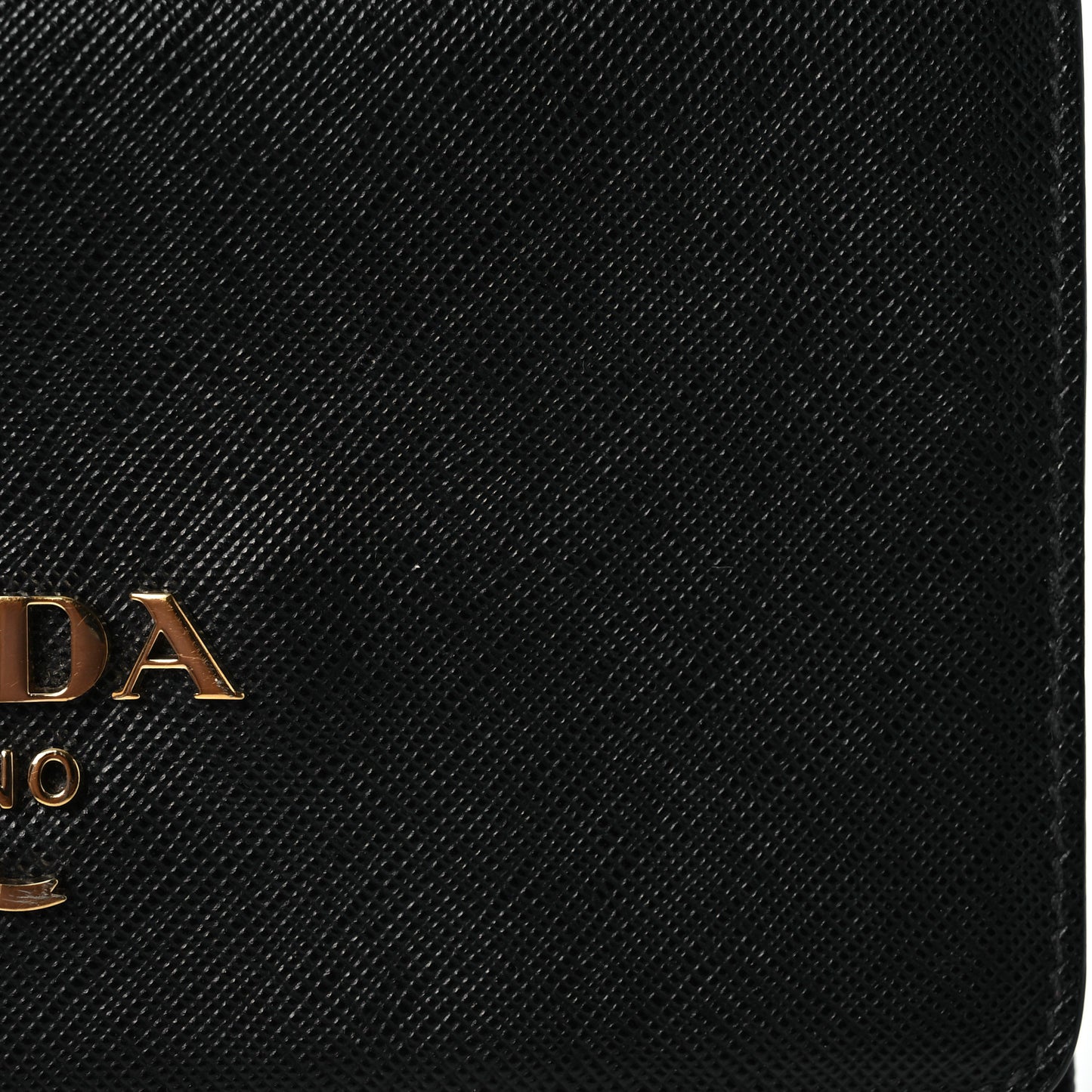 Saffiano Tessuto Nylon Chain Shoulder Bag Black