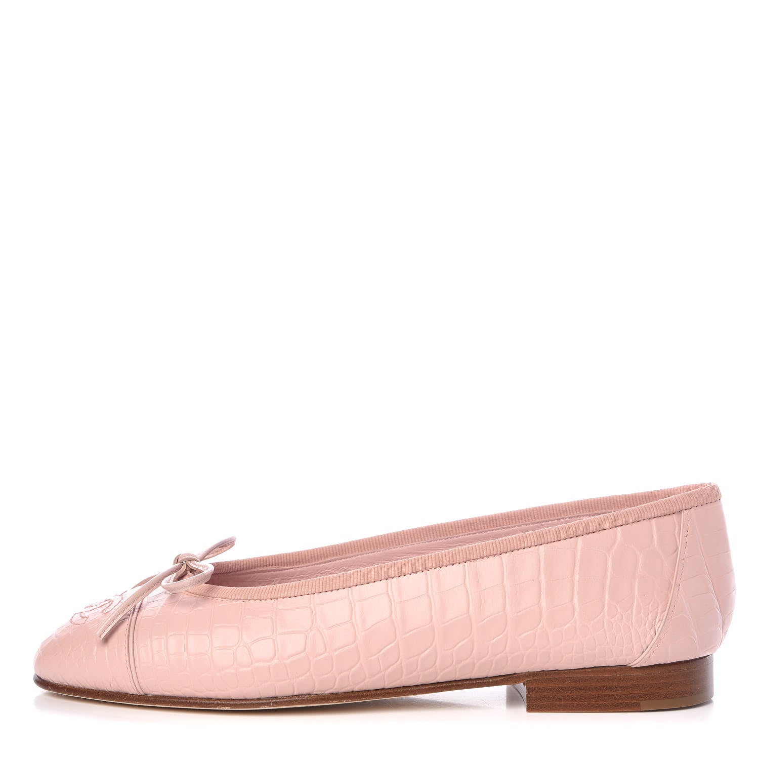 Chanel Alligator CC Cap Toe Ballerina Flats 35 Light Pink 1 of 12