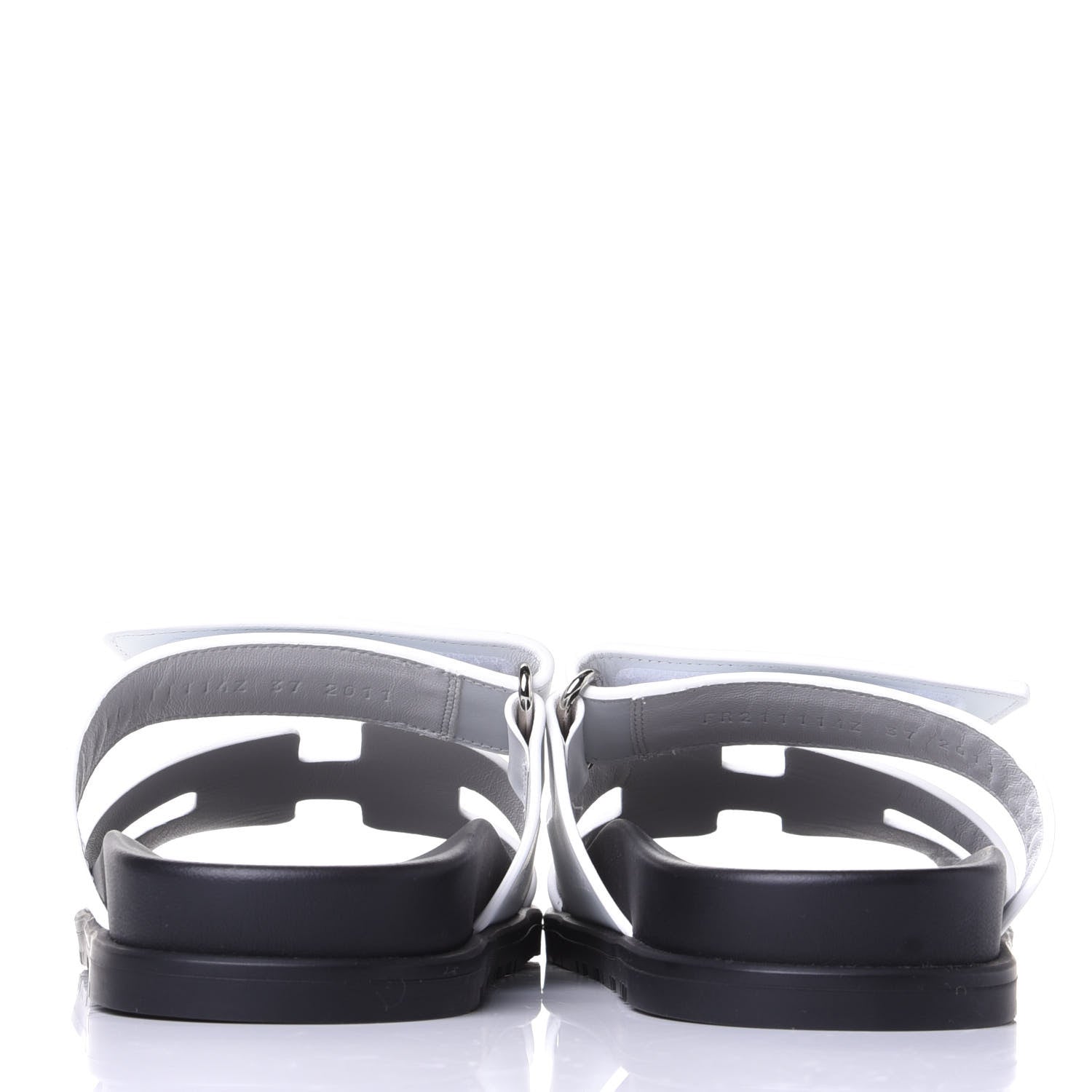 Hermes Calfskin Womens Chypre Sandals 37 White 6 of 11