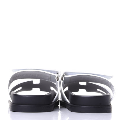 Hermes Calfskin Womens Chypre Sandals 37 White 6 of 11