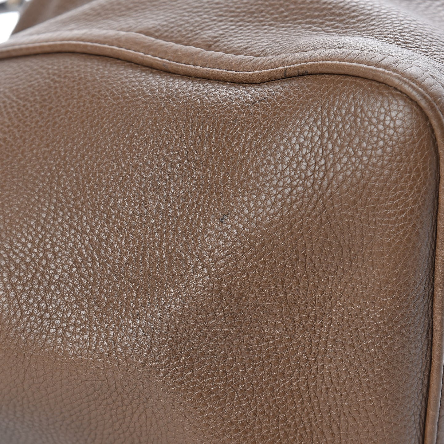 Pebbled Calfskin Medium Soho Shoulder Bag Brown