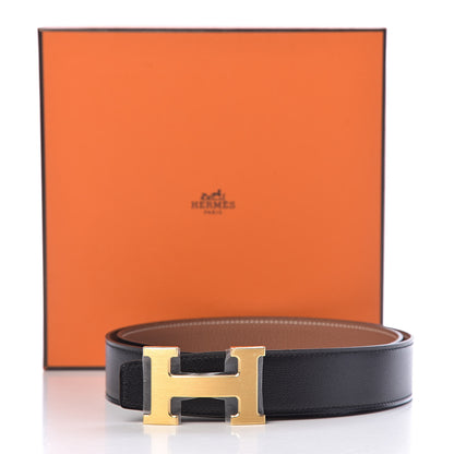 Hermes Swift Togo 32mm H Belt 85 Black Gold 7 of 7