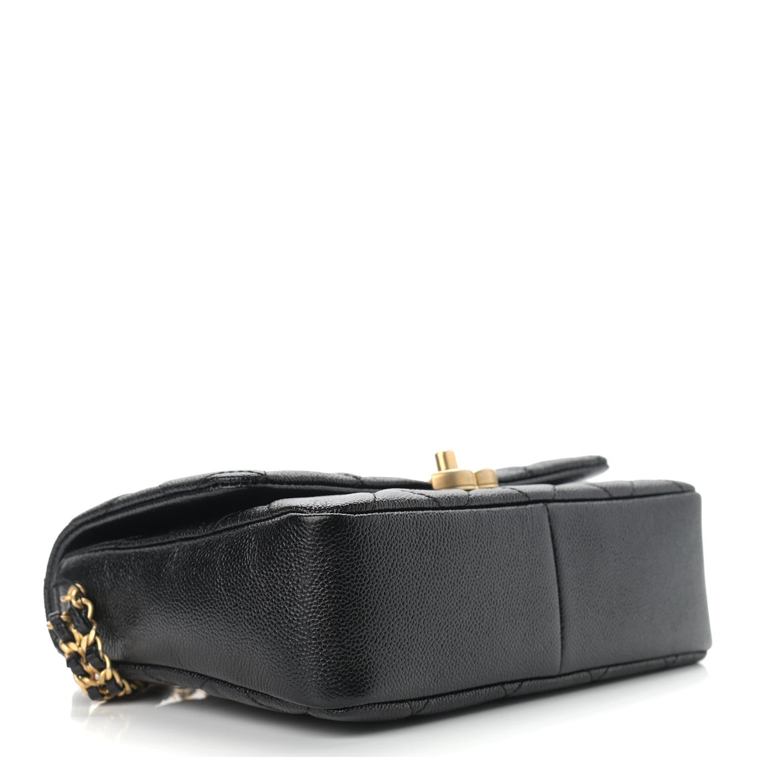 Chanel Shiny Caviar Quilted Small Chain Melody Flap Black 4 of 10