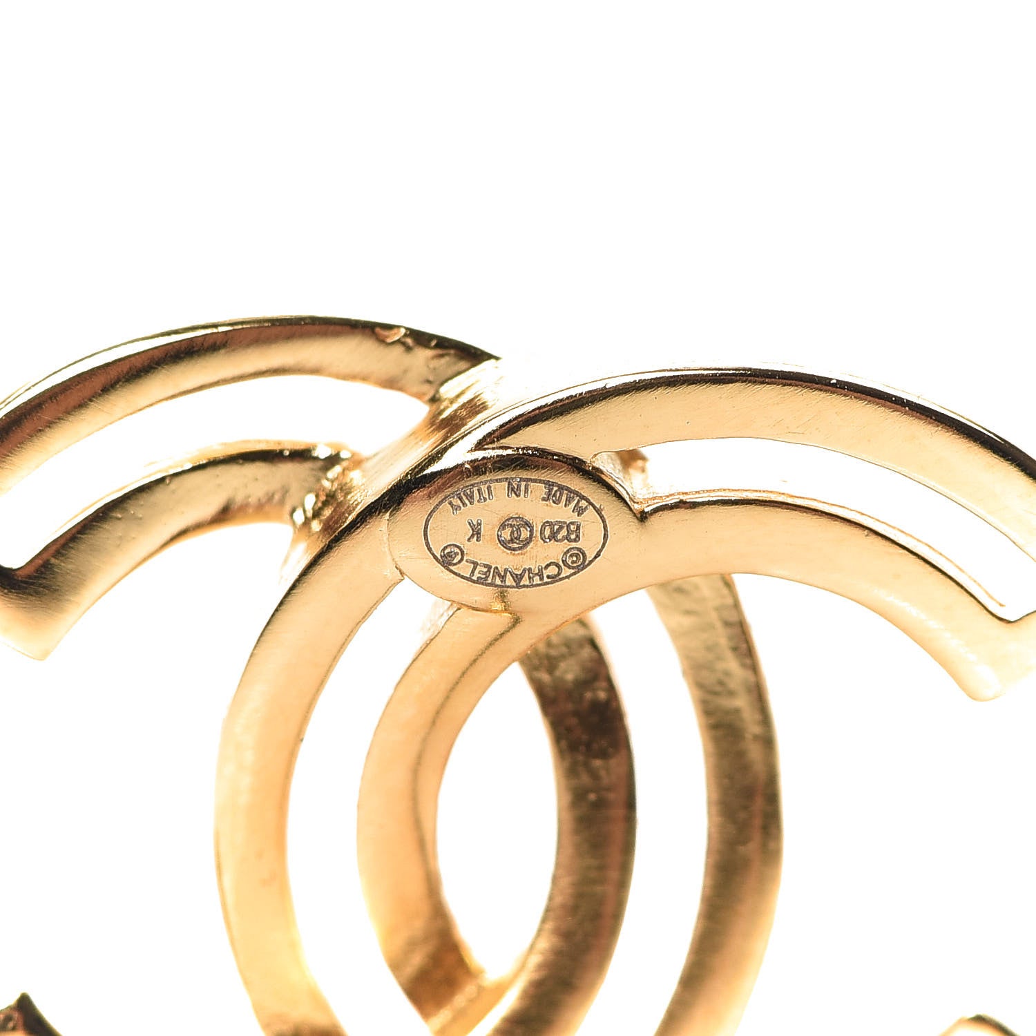 Chanel Metal Obazine CC Earrings Gold 4 of 6