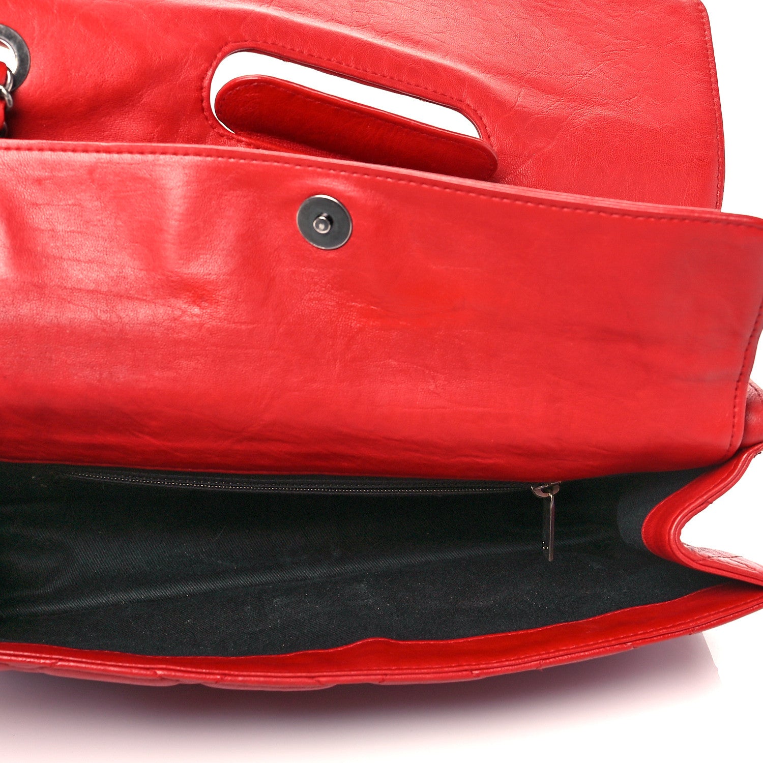Chanel Washed Lambskin Jumbo Take Away Flap Red 4 of 9