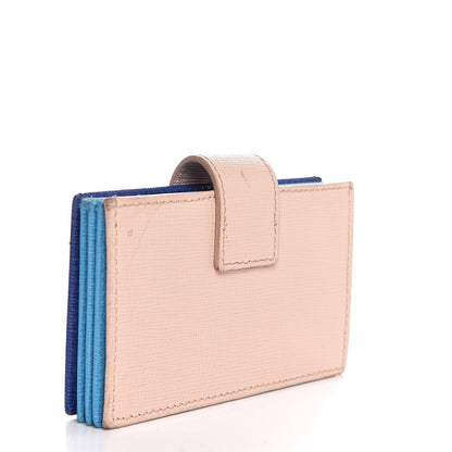 Fendi Vitello Elite Gusseted Card Holder Blue Neon Multicolor 3 of 11
