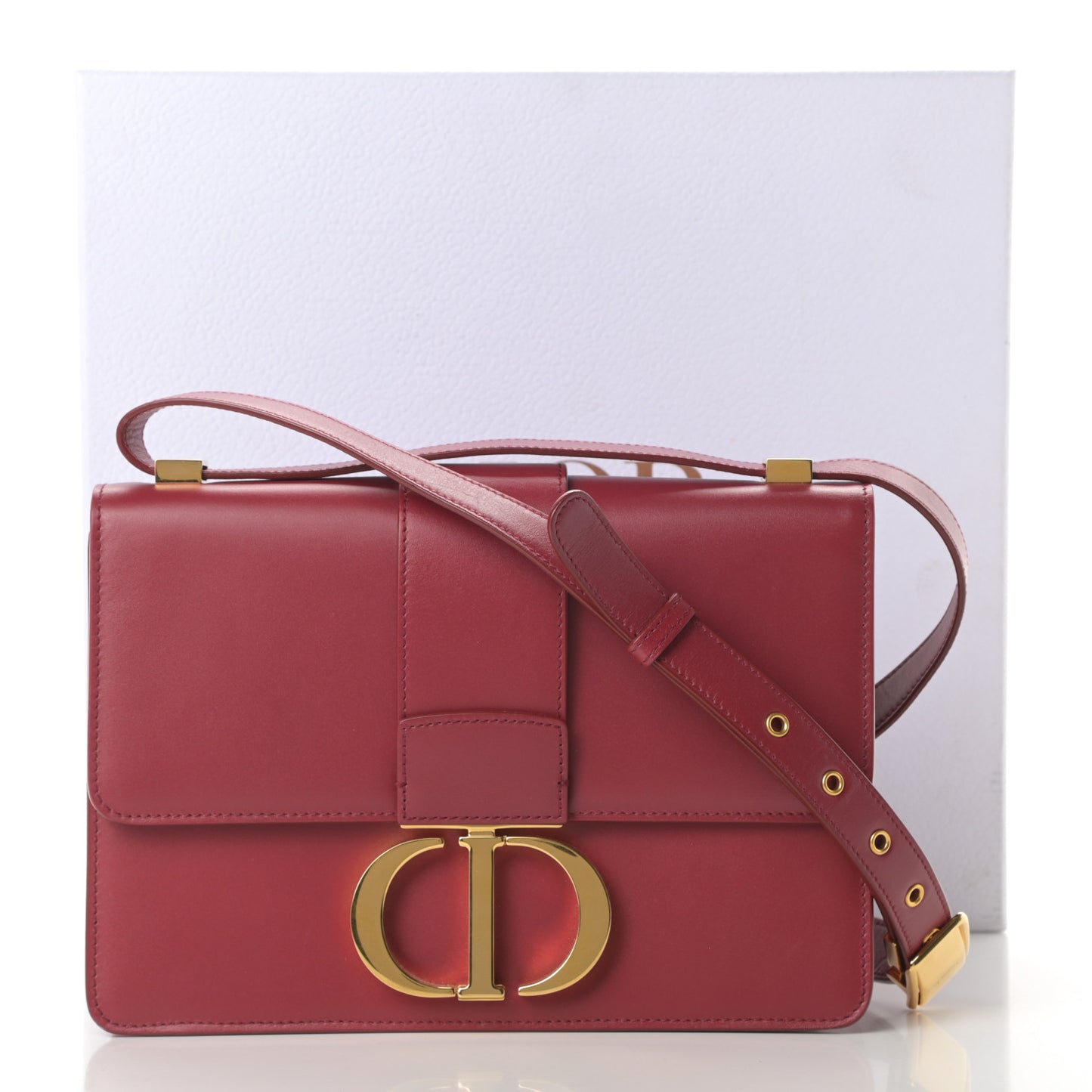 Smooth Calfskin 30 Montaigne Flap Bag Fuchsia