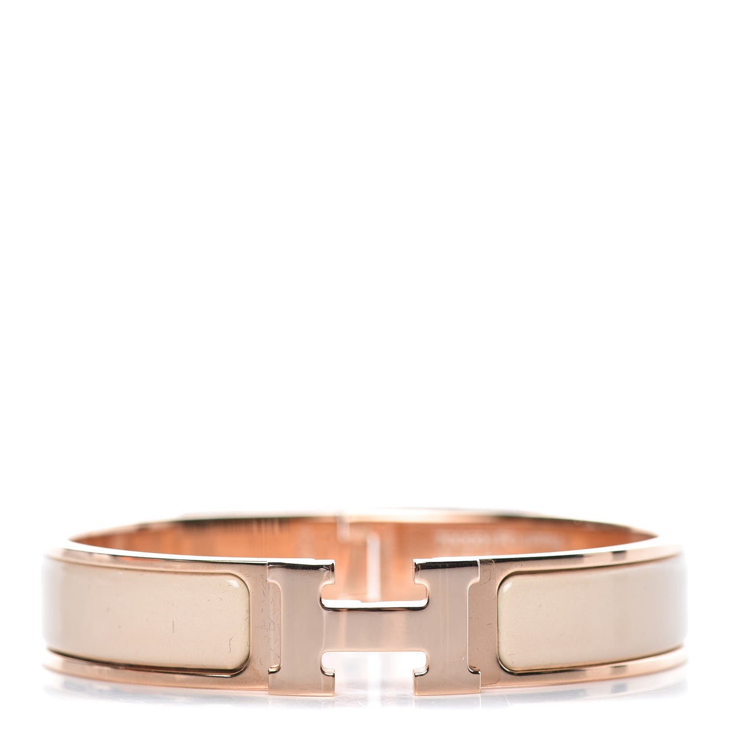 Enamel Narrow Clic Clac H Bracelet PM Beige Nacre