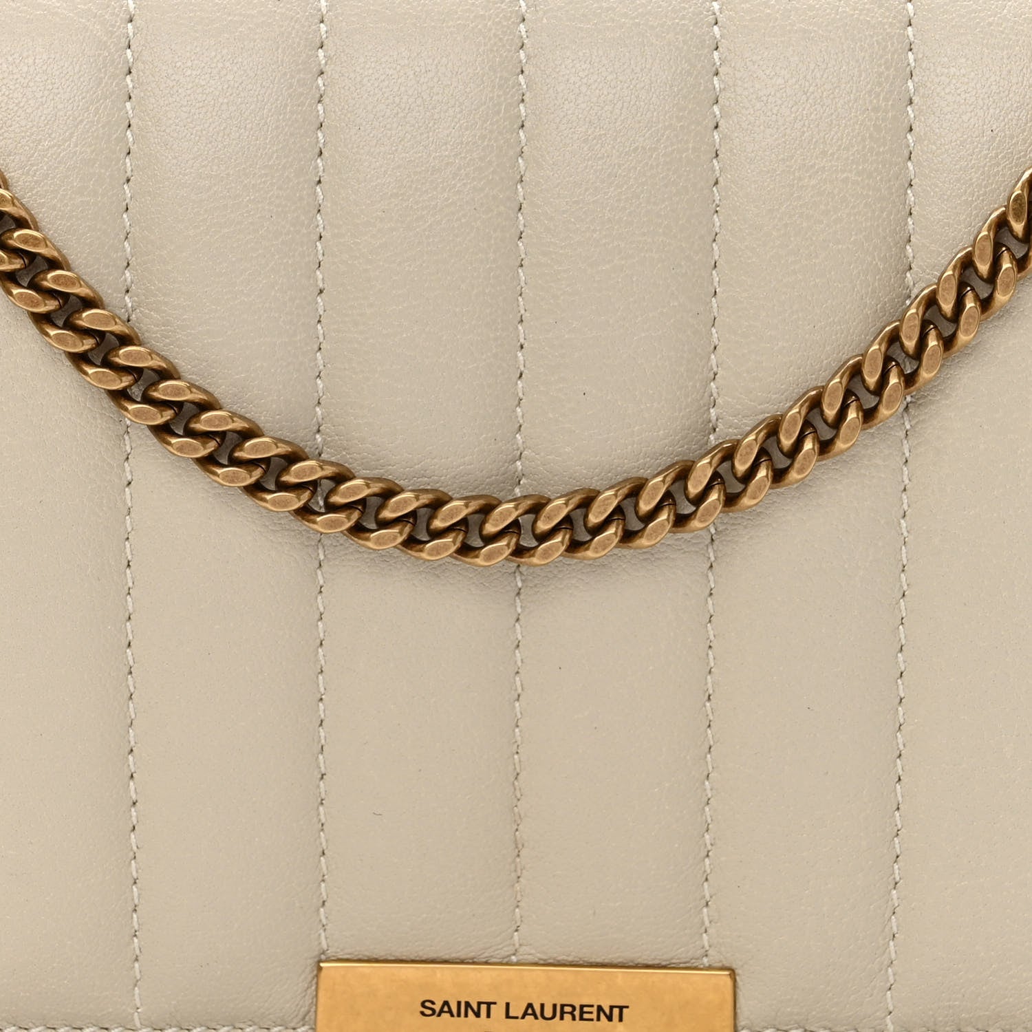 Saint Laurent Lambskin Matelasse Amalia Chain Shoulder Bag Creama Soft 7 of 9