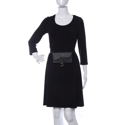 Christian Dior Grained Calfskin Saddle Belt Clutch Black 2 of 12