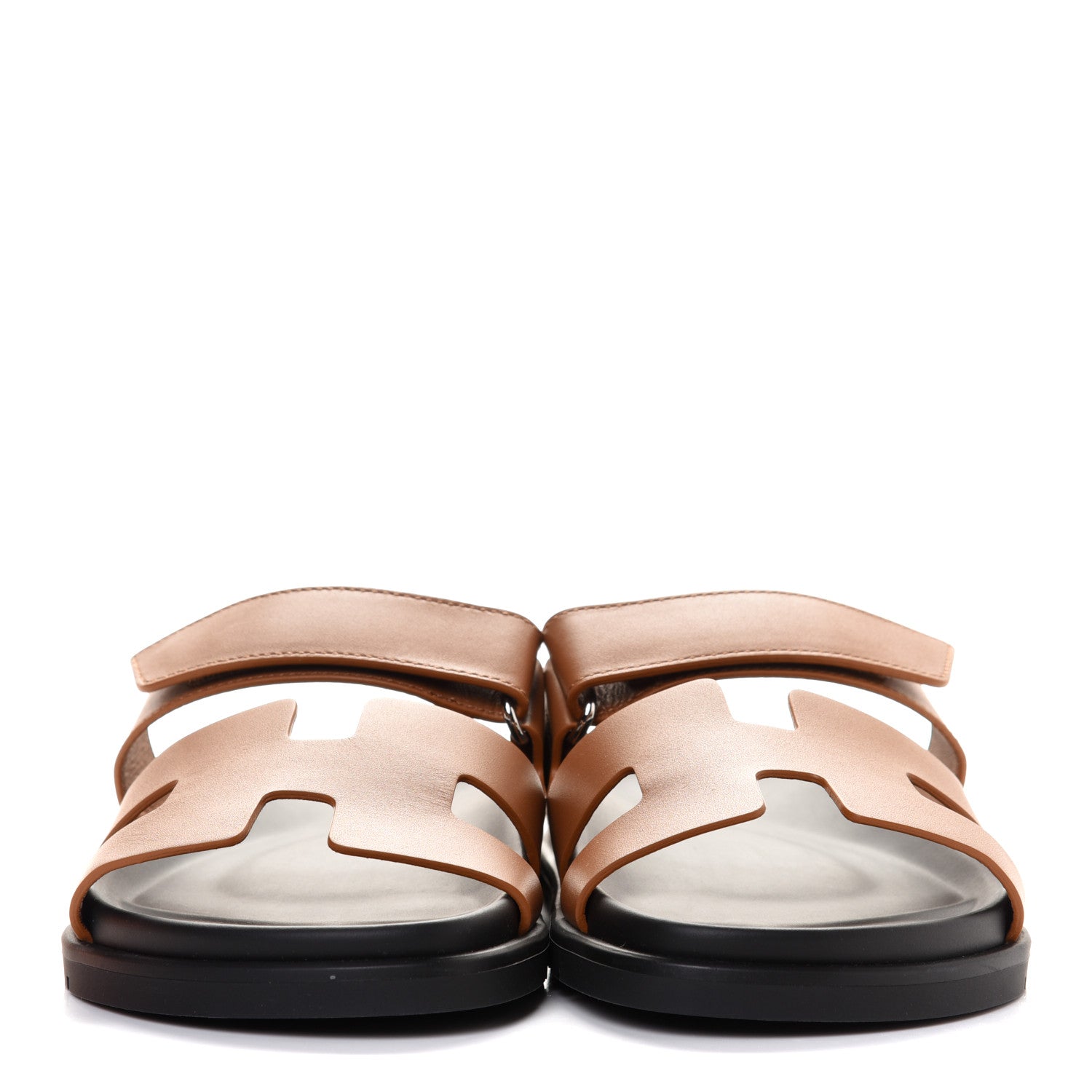Hermes Calfskin Womens Chypre Sandals 38.5 Naturel 2 of 10