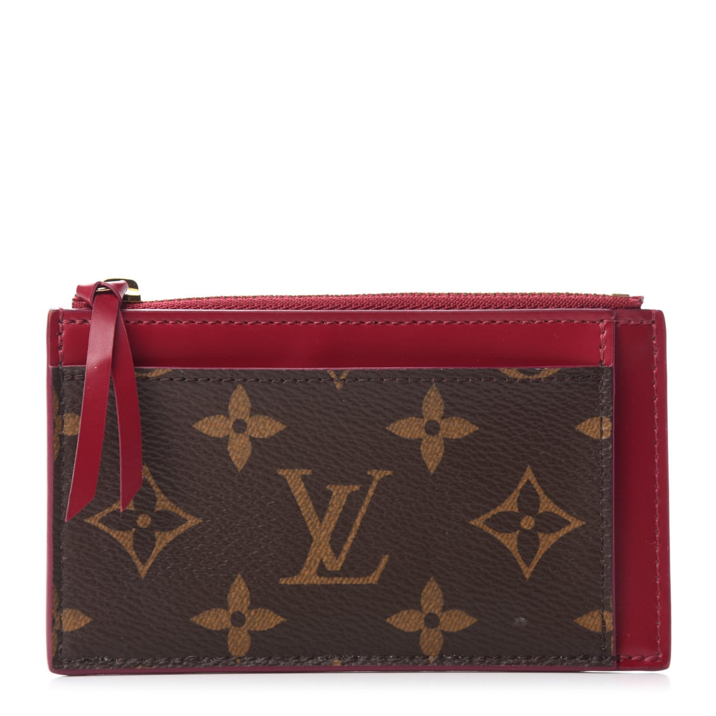 Monogram Zipped Card Holder Fuchsia
