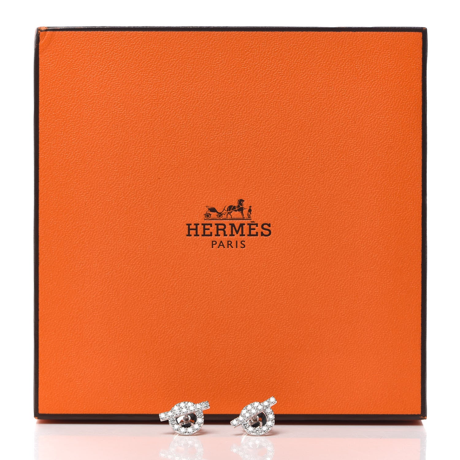 Hermes 18K White Gold Diamond Finesse Earrings 5 of 5