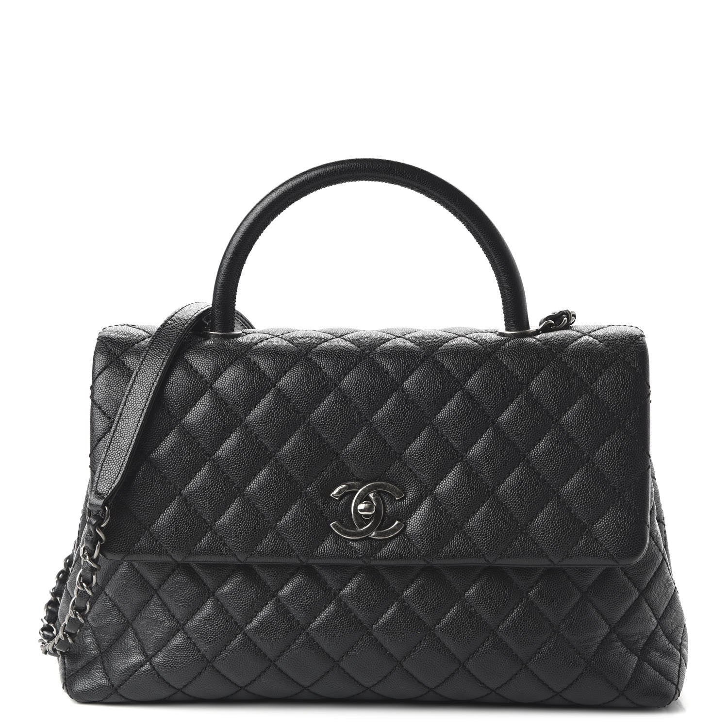 Chanel Caviar Quilted Medium Coco Handle Flap Black 1 of 11