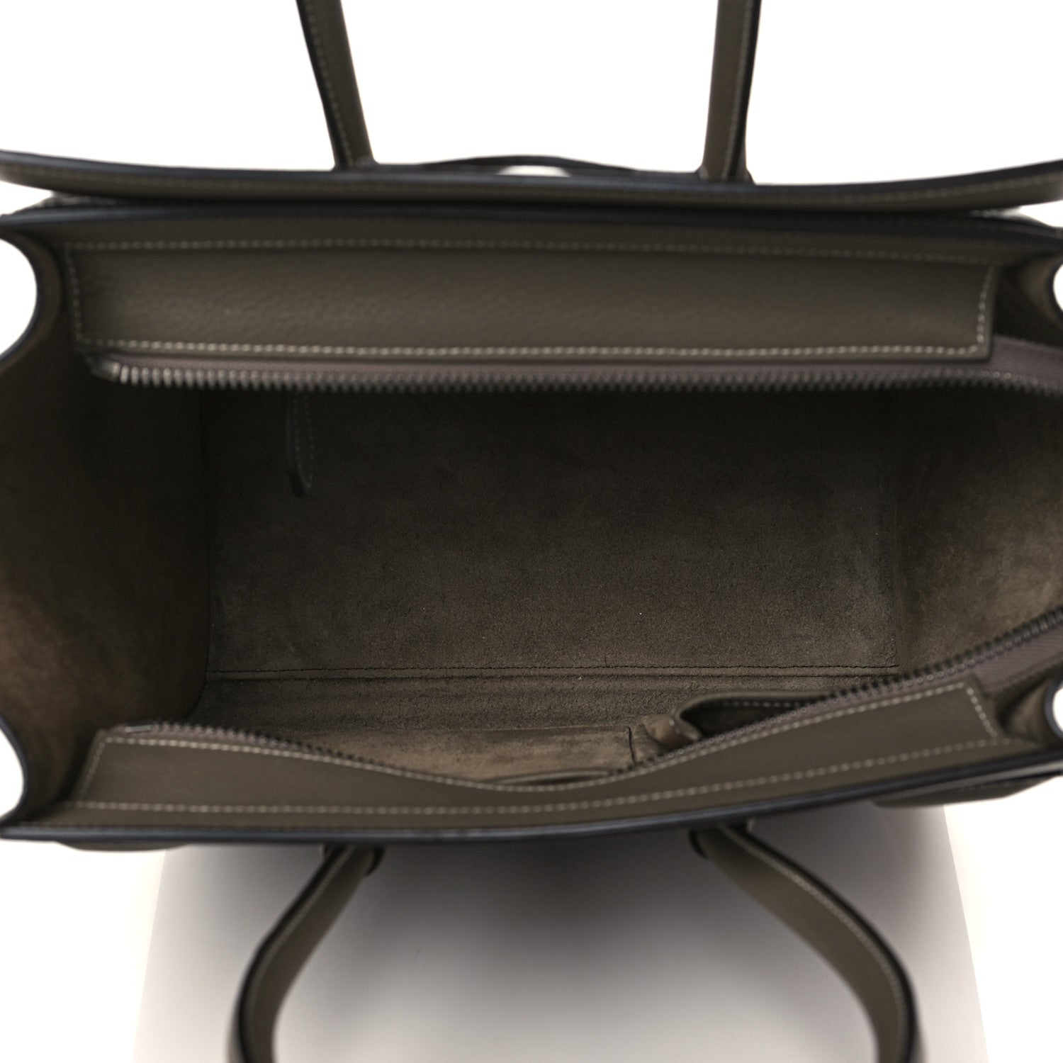 Celine Drummed Calfskin Micro Luggage Souris 5 of 6