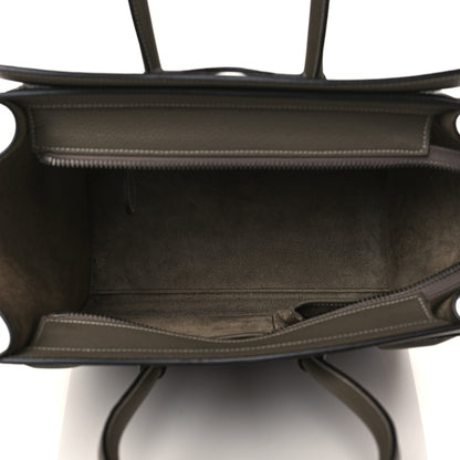 Celine Drummed Calfskin Micro Luggage Souris 5 of 6