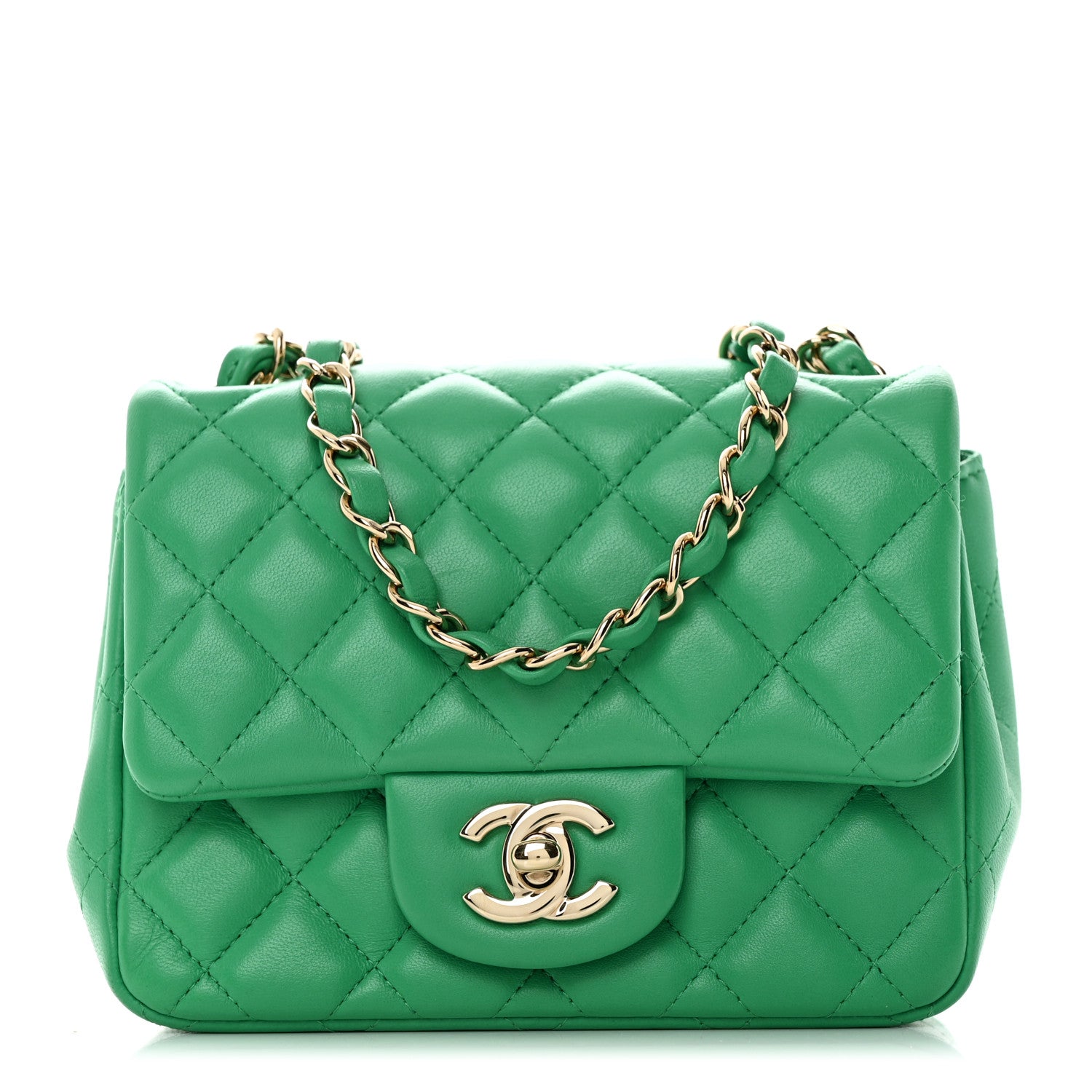 Chanel Lambskin Quilted Mini Square Flap Green 1 of 9