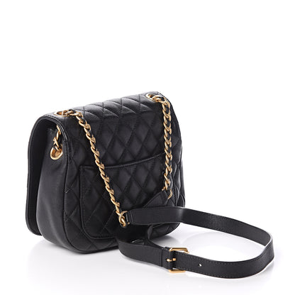 Chanel Grained Calfskin Quilted Messenger Flap Black 2 of 9