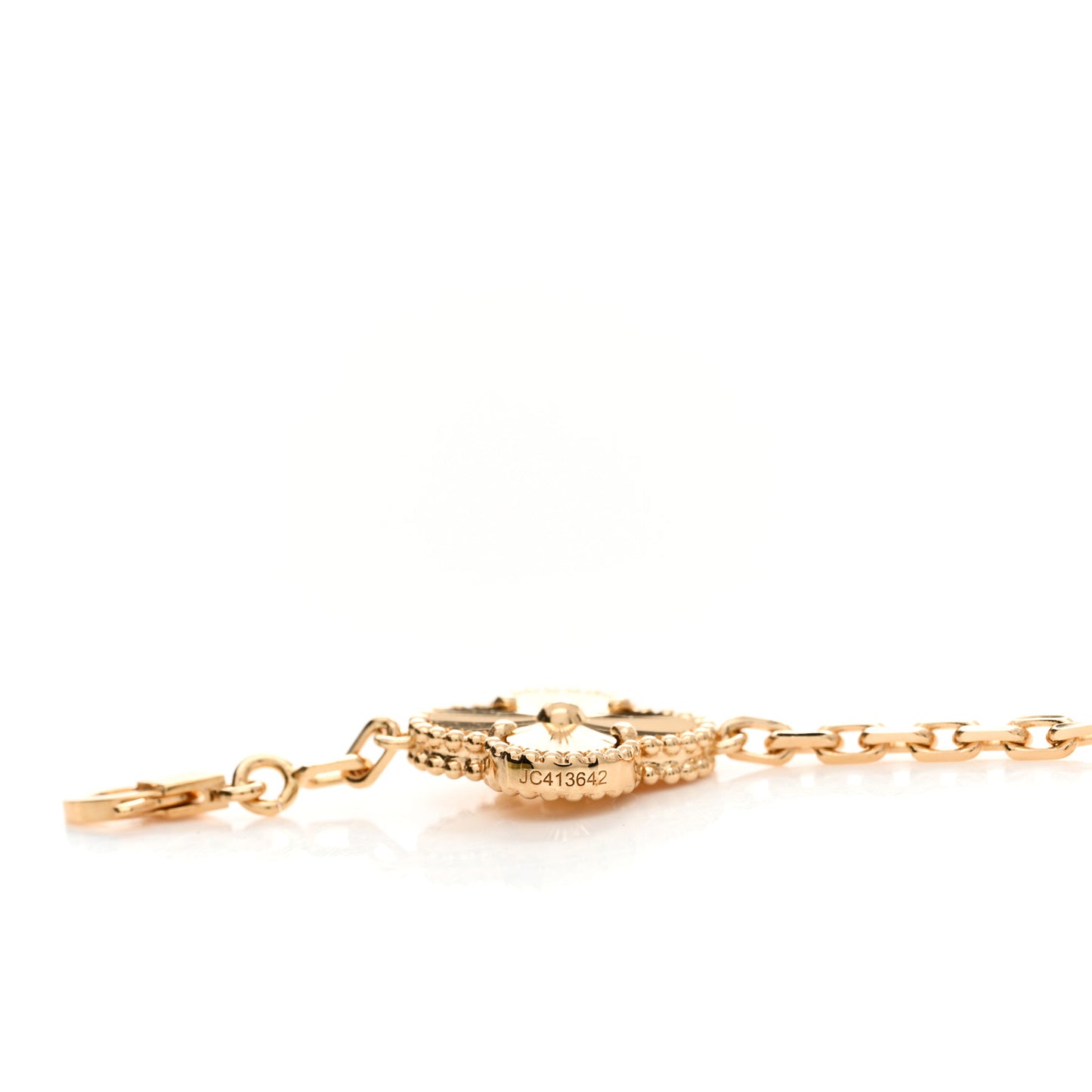 18K Yellow Gold 5 Motifs Guilloche Vintage Alhambra Bracelet