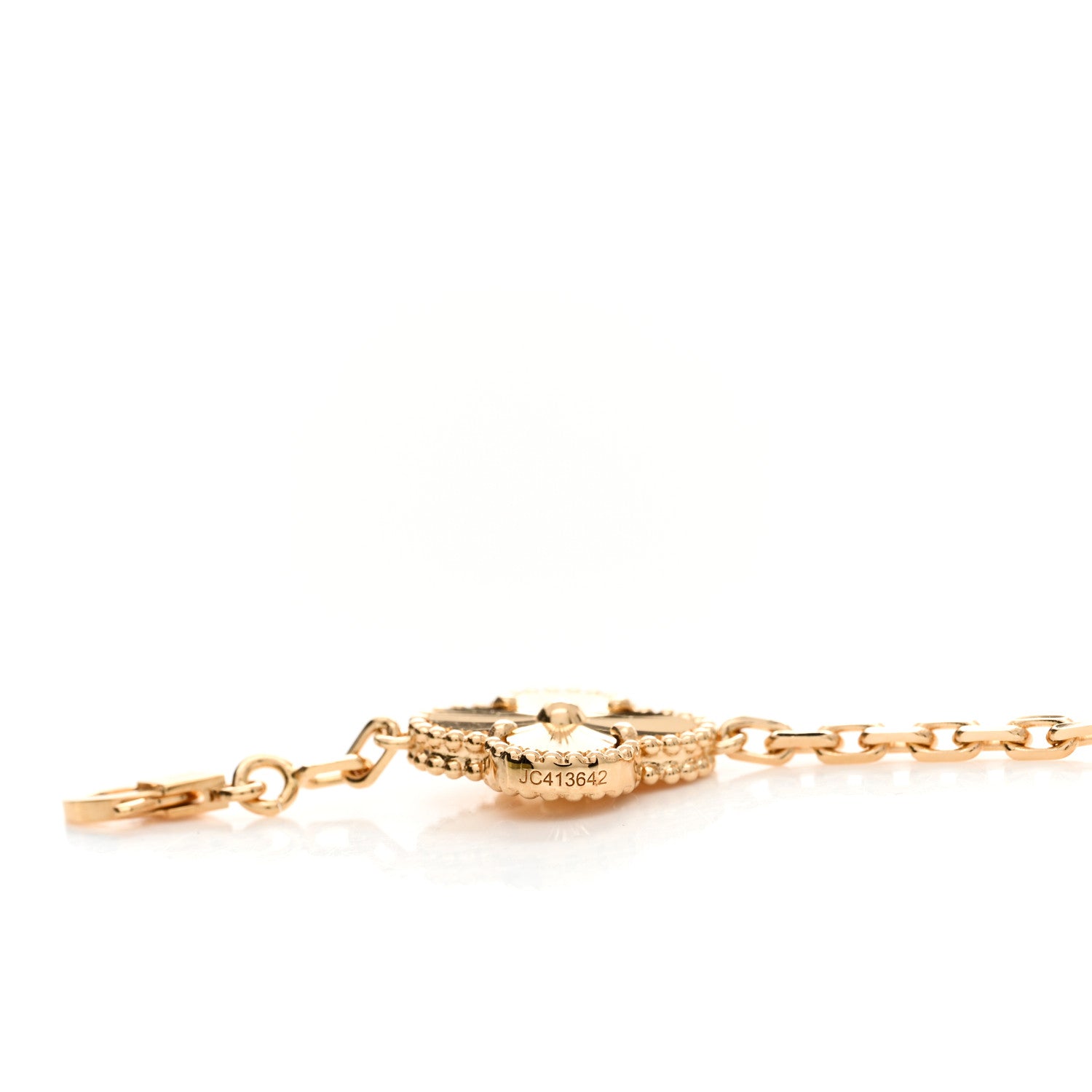Van Cleef & Arpels 18K Yellow Gold 5 Motifs Guilloche Vintage Alhambra Bracelet 3 of 5