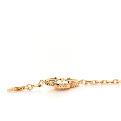 Van Cleef & Arpels 18K Yellow Gold 5 Motifs Guilloche Vintage Alhambra Bracelet 3 of 5