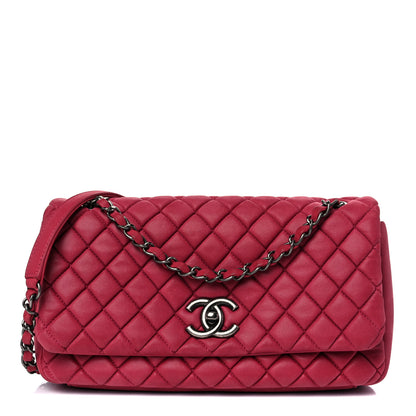 Chanel Iridescent Calfskin Small New Bubble Quilt Flap Fuchsia 1 of 15