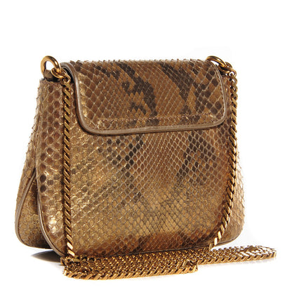 Gucci Python Small 1973 Chain Shoulder Bag Gold 3 of 7