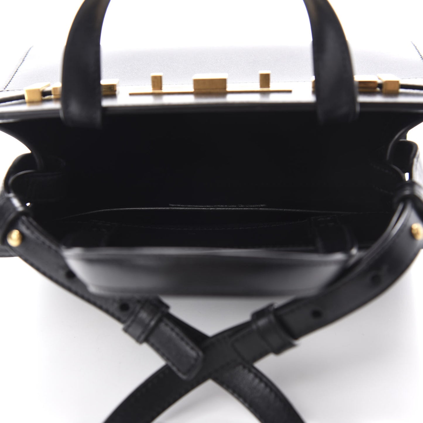 Smooth Calfskin Manhattan Nano Shopper Tote Black