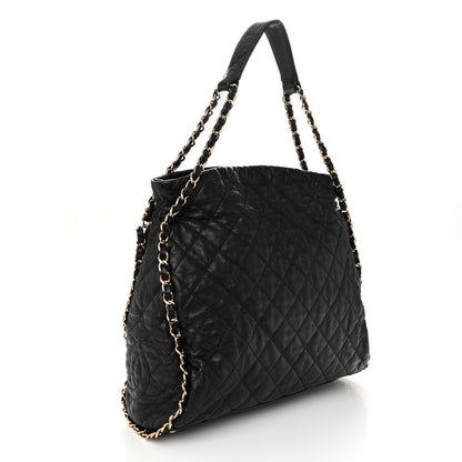 Chanel Calfskin Quilted Large Chain Me Hobo Black 3 of 11