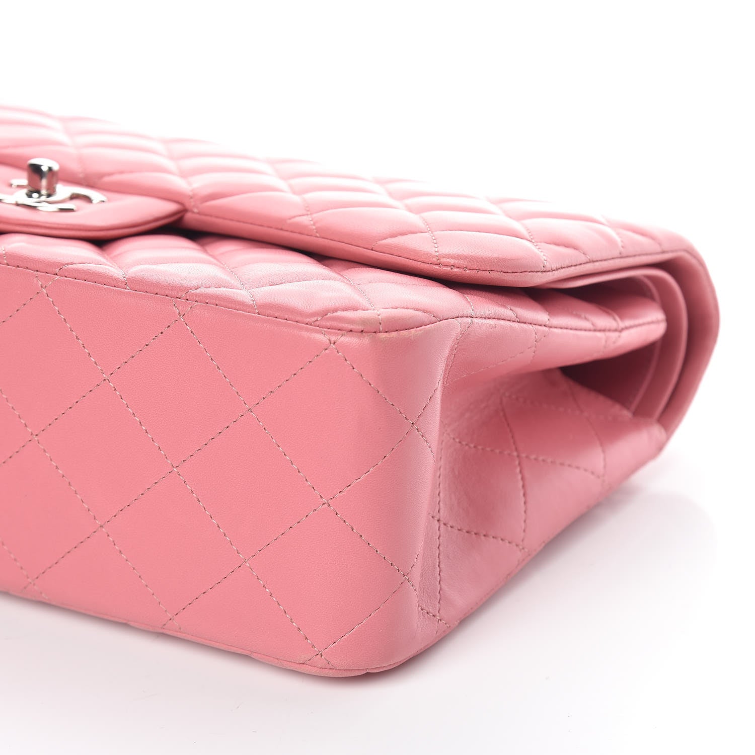Chanel Lambskin Quilted Jumbo Double Flap Pink 9 of 10