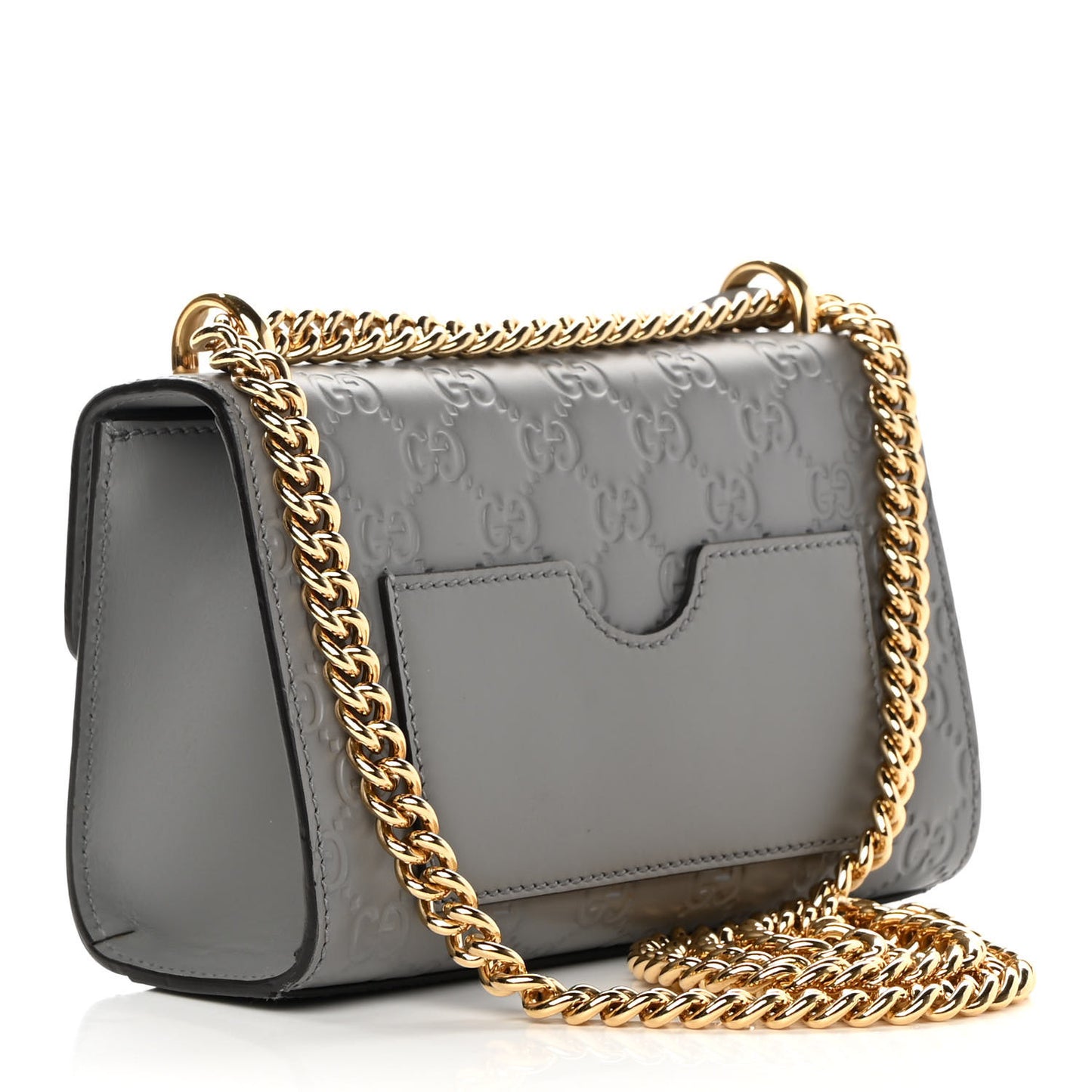 Guccissima Small Padlock Shoulder Bag Grey
