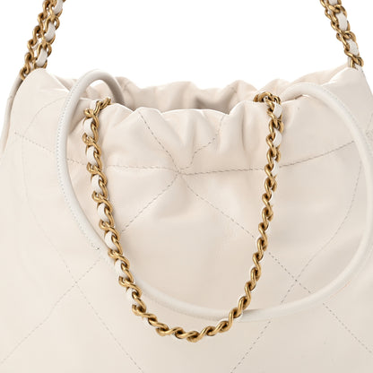 Chanel Shiny Calfskin Quilted Mini Chanel 22 White Black 8 of 10