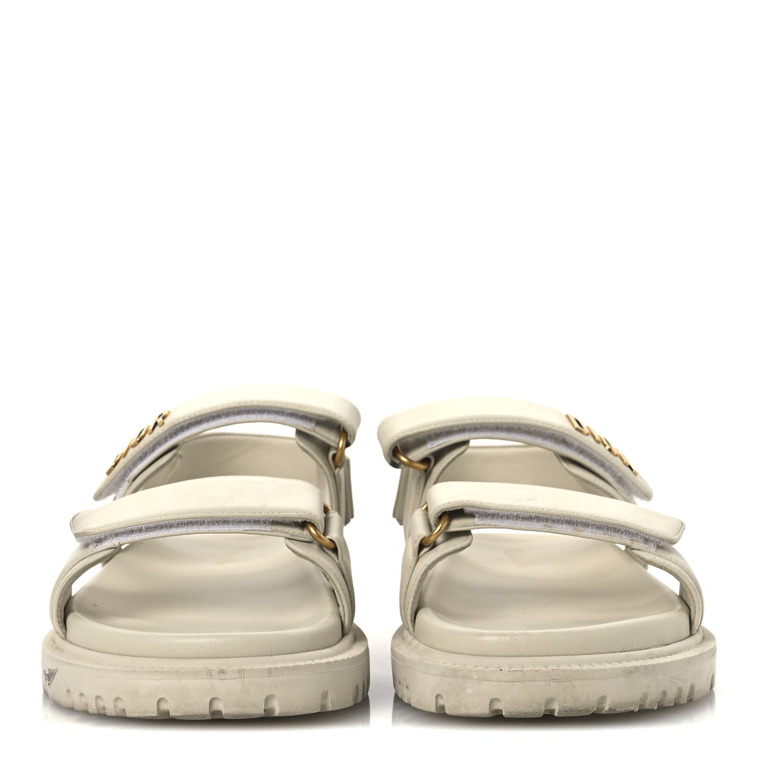 Christian Dior Lambskin Dioract 10mm Slide Sandals 40 Off White 4 of 15