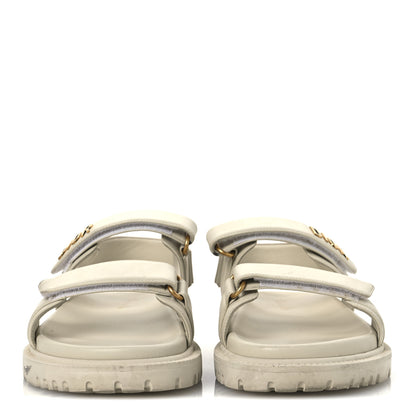Christian Dior Lambskin Dioract 10mm Slide Sandals 40 Off White 4 of 15