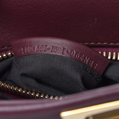 Fendi Vitello Seta Waves Bi-Color Medium Peekaboo Iconic Satchel Bordeaux Latte 8 of 10