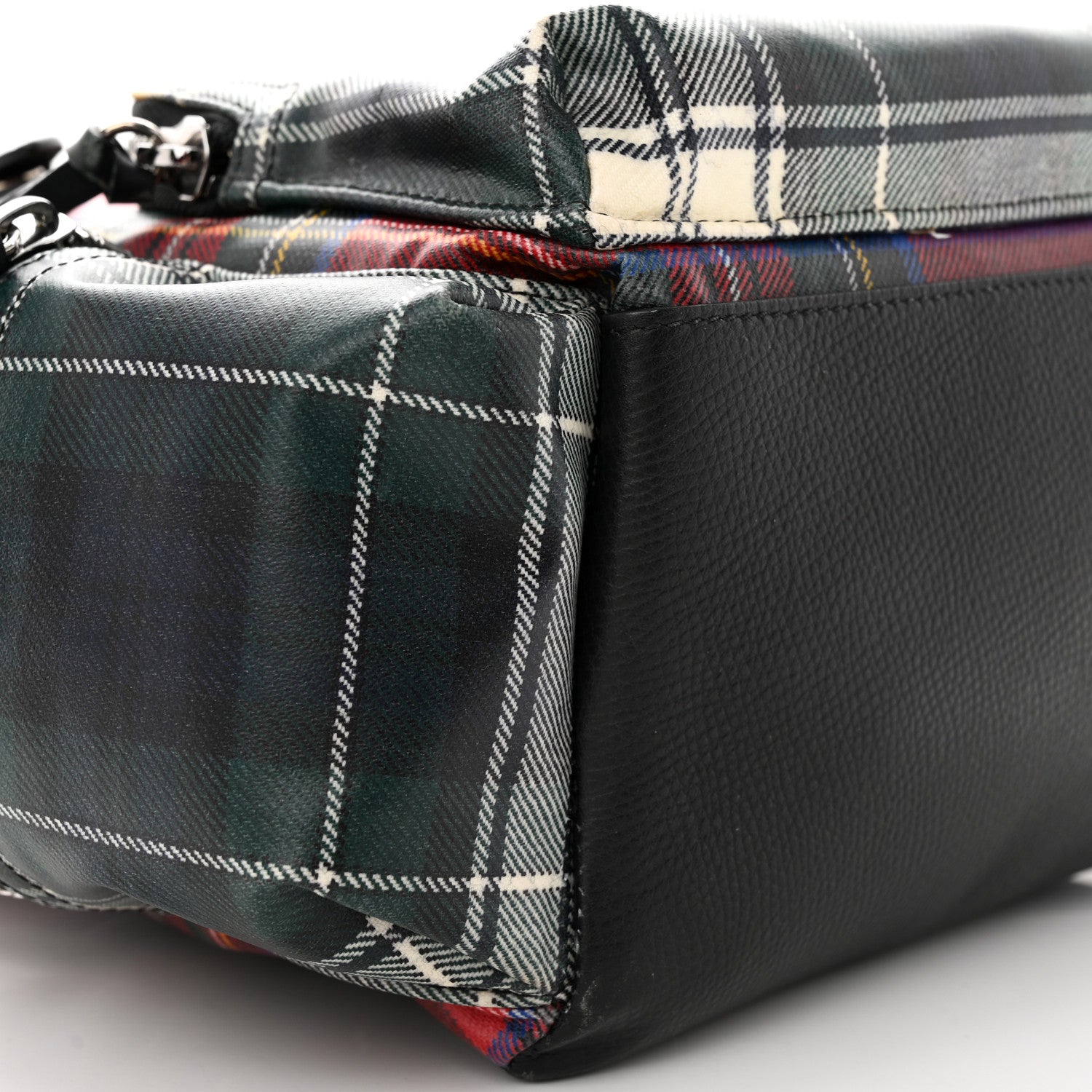 Burberry Laminated Tartan Patchwork Medium Rucksack Backpack Military Red 9 of 24