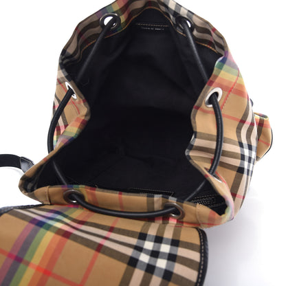 Burberry Vintage Rainbow Check Medium Rucksack Backpack Antique Yellow 5 of 10