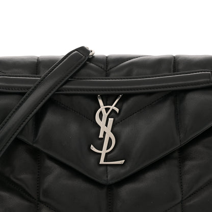 Saint Laurent Lambskin Quilted Small Loulou Puffer Monogram Chain Satchel Black 8 of 13