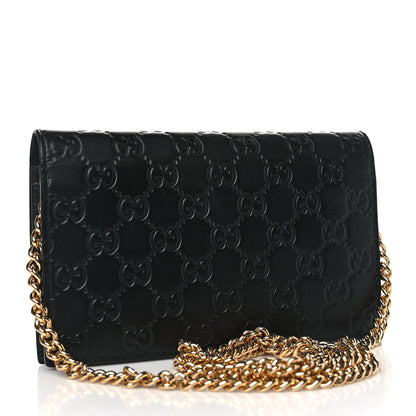 Gucci Guccissima Icon Chain Wallet Black 3 of 9
