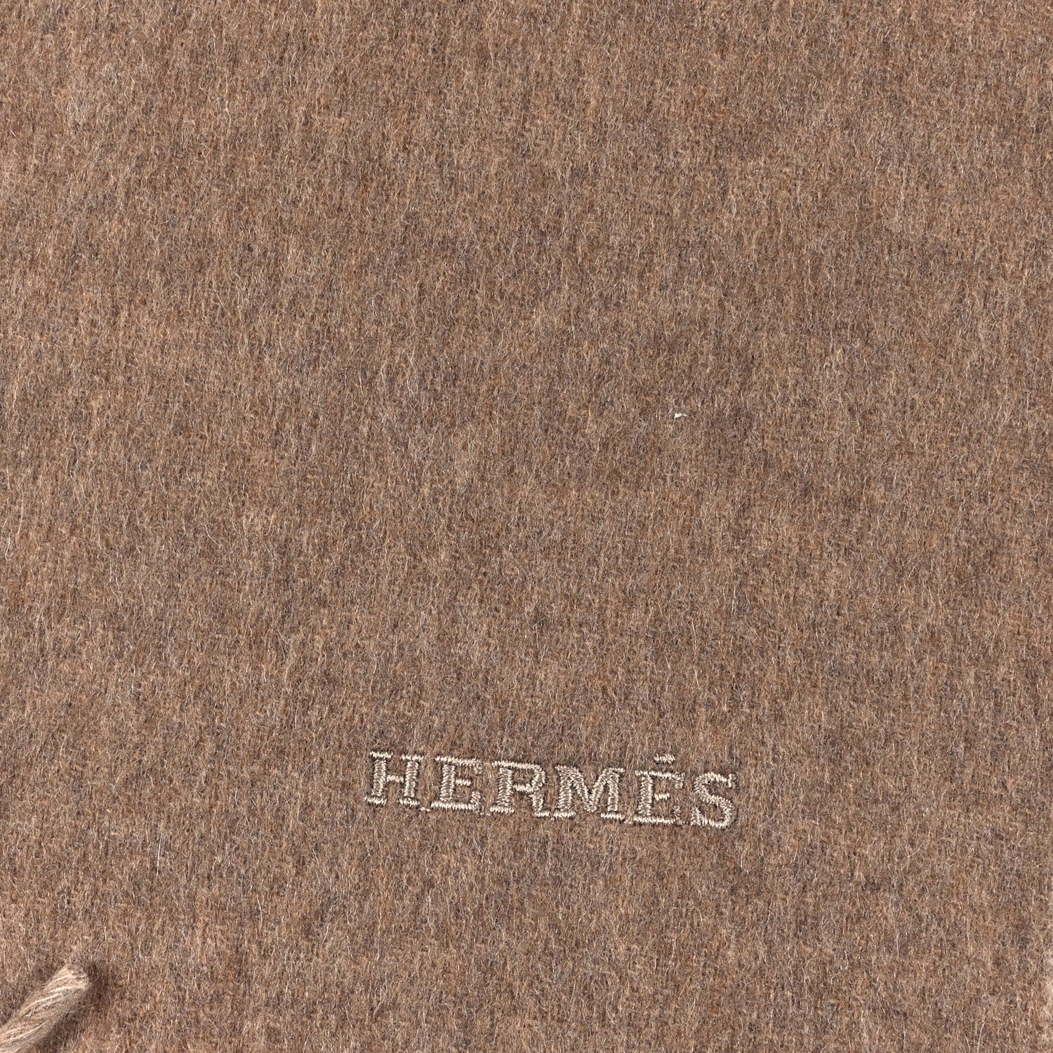 Hermes Cashmere Fringe Scarf Naturel Taupe 3 of 4