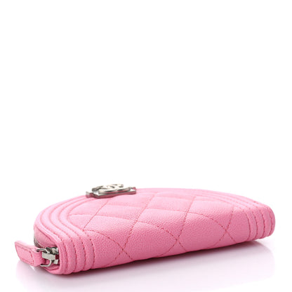 Chanel Caviar Quilted Boy Zipped Coin Purse Light Pink 4 of 10