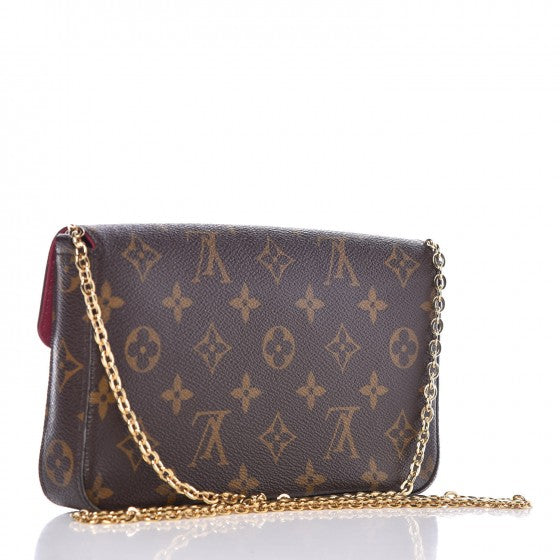 Louis Vuitton Monogram Pochette Felicie Chain Wallet Fuchsia 3 of 11
