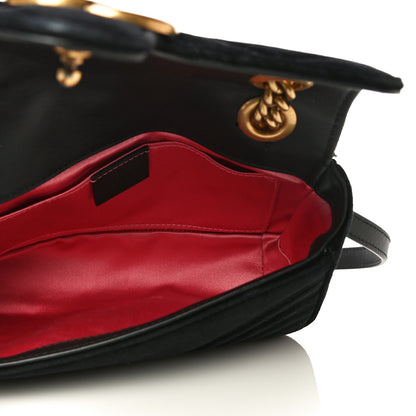 Gucci Velvet Matelasse Mini GG Marmont Shoulder Bag Black 5 of 23