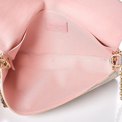 Louis Vuitton Damier Azur Pochette Felicie Chain Wallet Rose Ballerine 5 of 13