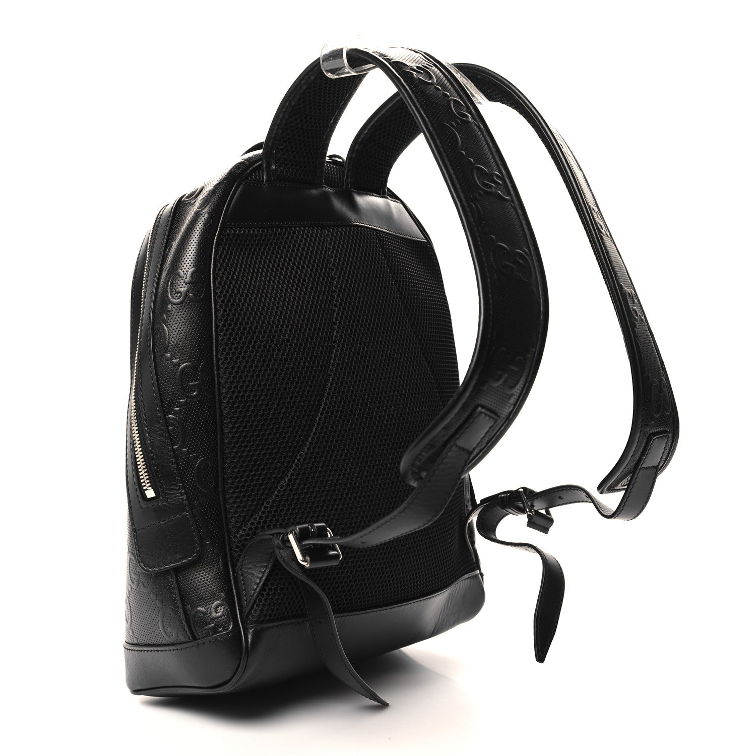 Gucci Calfskin GG Tennis Embossed Backpack Black 3 of 10