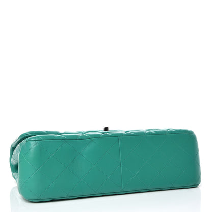 Chanel Lambskin Quilted Jumbo Double Flap Green 4 of 10