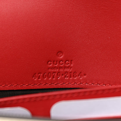 Gucci Calfskin Queen Margaret Chain Wallet Blue Agata Hibiscus Red Mystic White 5 of 8