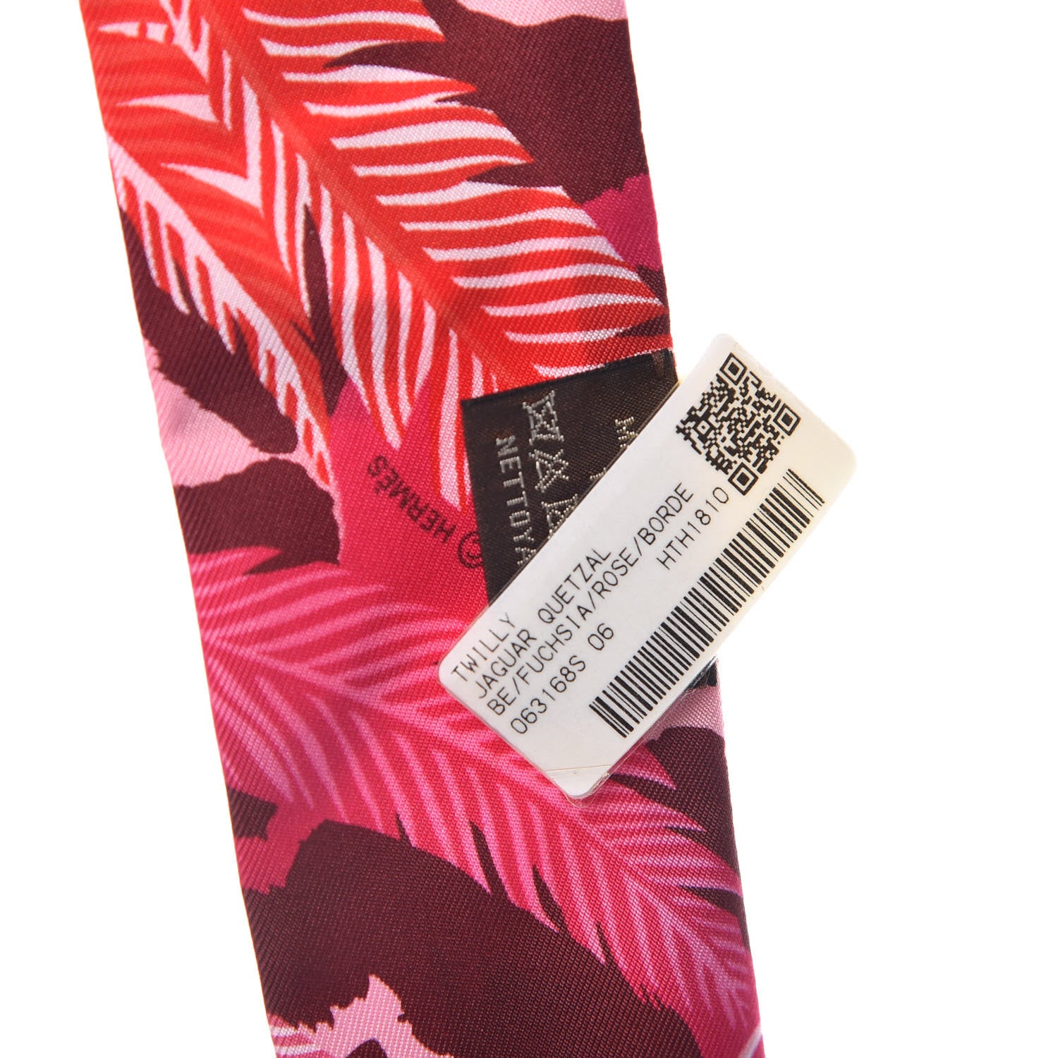 Hermes Silk Jaguar Quetzal Twilly Fuchsia Rose Bordeaux 4 of 5